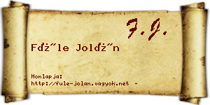 Füle Jolán névjegykártya