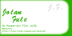 jolan fule business card