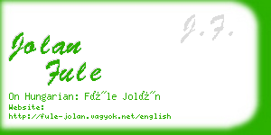 jolan fule business card